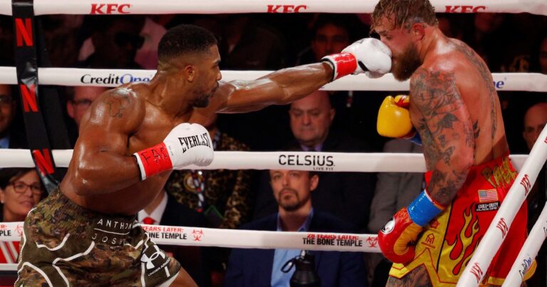 El nocaut de Anthony Joshua al youtuber Jake Paul en el mediático combate de los millones que transmitió Netflix