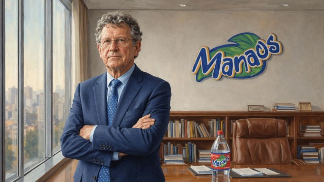 Logotipo de la gaseosa Manaos y símbolo de la justicia