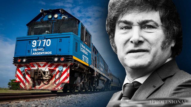 Tren de carga del Belgrano Cargas en una estación ferroviaria