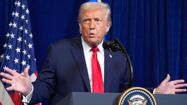 Donald Trump durante una conferencia de prensa en la Casa Blanca.