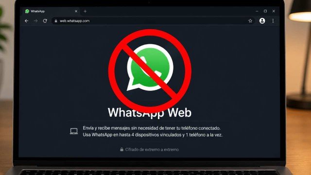 Captura de pantalla de error en WhatsApp Web redirigiendo a Facebook