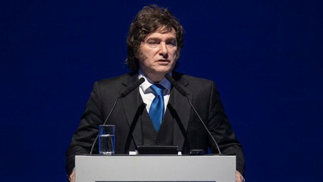 Presidente Javier Milei durante su exposición en el Evento Institucional de VALO en el Malba
