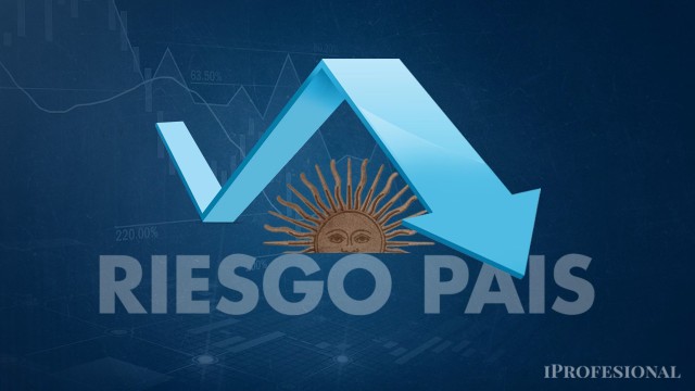 Gráfico del riesgo país argentino en baja