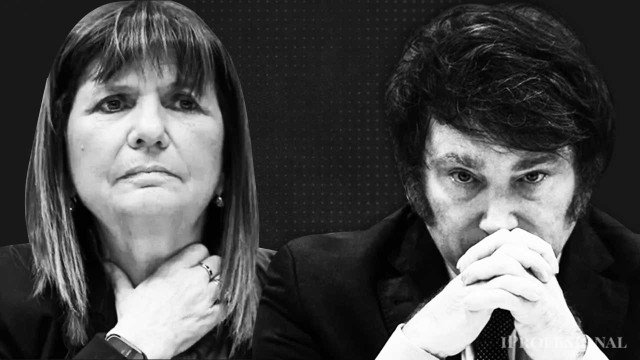 Patricia Bullrich y Javier Milei en el Senado
