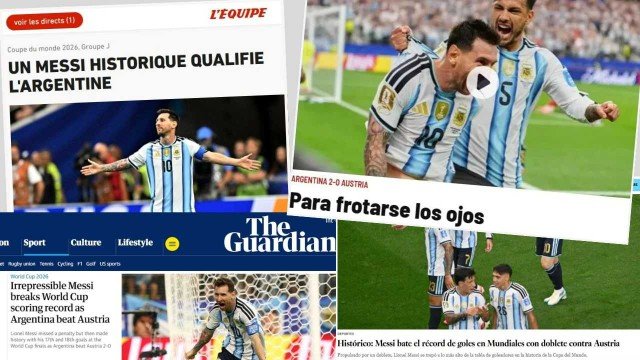 Lionel Messi celebrando un gol en el partido Argentina vs Austria del Mundial 2026