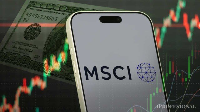 Pantalla de cotizaciones del Merval en baja