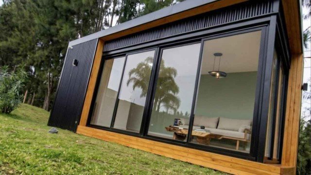 Mini casa tiny house 3S de 18 m² con estructura modular terminada