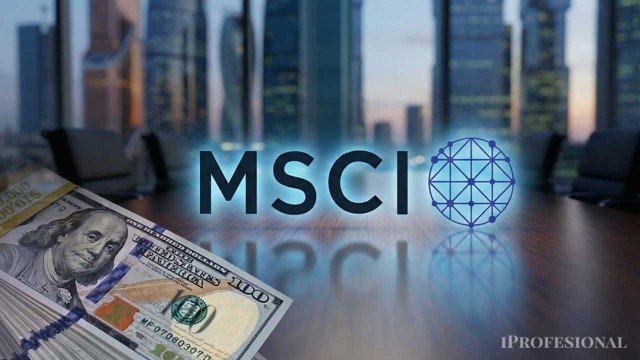 Gráfico del índice MSCI con bandera de Argentina