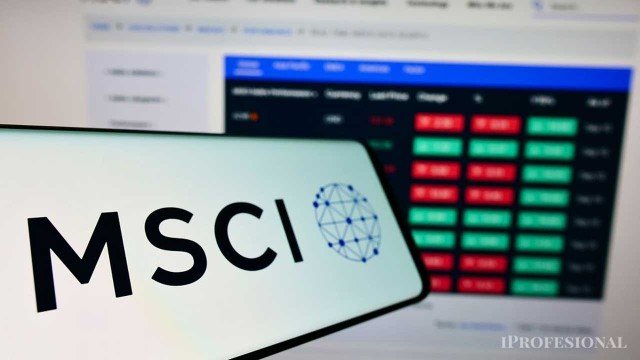 Gráfico del índice S&P Merval con tendencia alcista y logo de MSCI