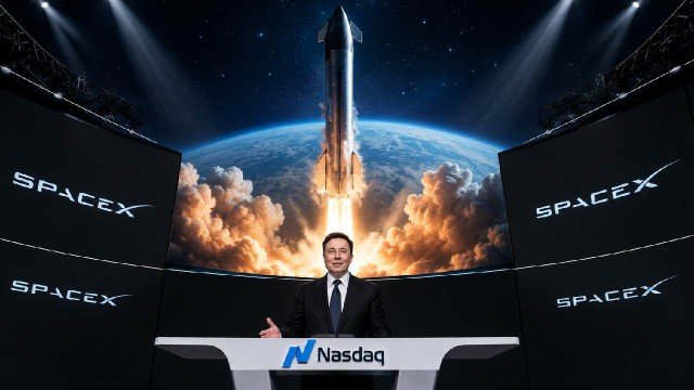 Logo de SpaceX en fondo oscuro