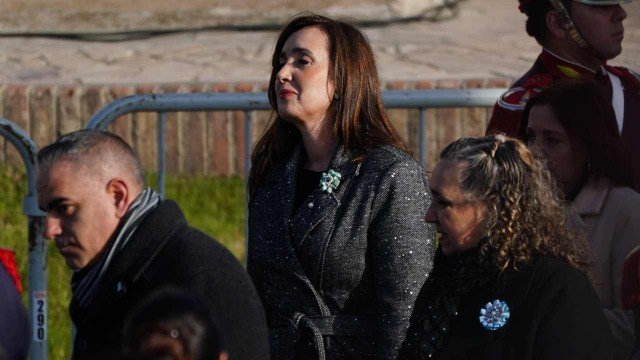 Victoria Villarruel durante el acto del Día de la Bandera en Rosario