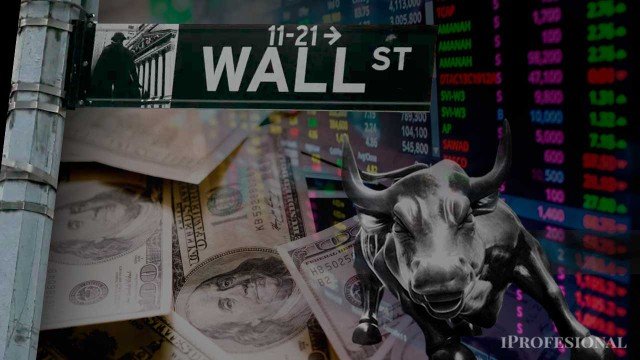 Gráfico de la bolsa de Wall Street en ascenso