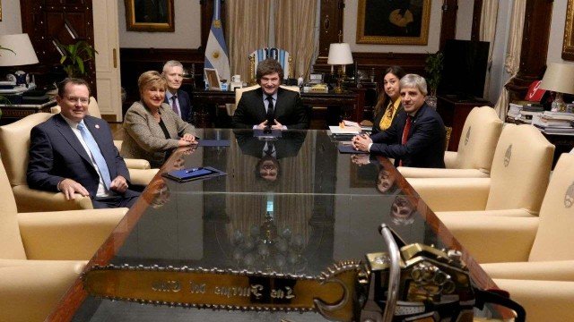 Kristalina Georgieva y Javier Milei en la reunión en Casa Rosada