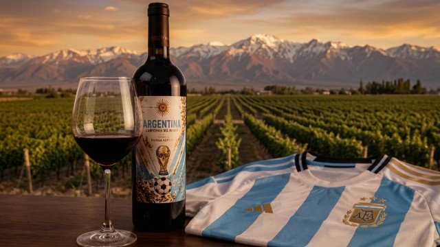 Botellas de vino de futbolistas argentinos
