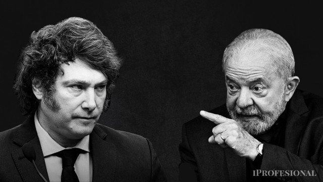 Presidentes Javier Milei y Luiz Inácio Lula da Silva en fotografía de archivo