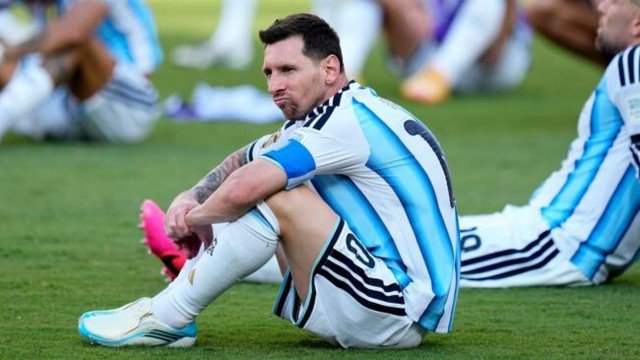 Lionel Messi en su último partido del Mundial