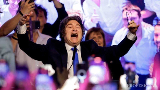 Javier Milei celebrando el triunfo de la Selección argentina en el Mundial 2026
