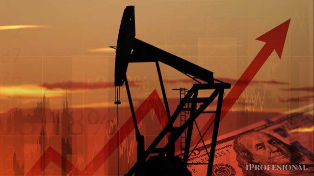 Gráfico del precio del barril de petróleo Brent en alza