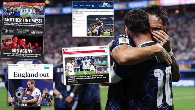 Portadas de diarios internacionales celebrando la victoria de Argentina sobre Inglaterra en el Mundial 2026