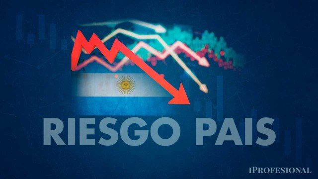 Gráfico del riesgo país argentino en baja