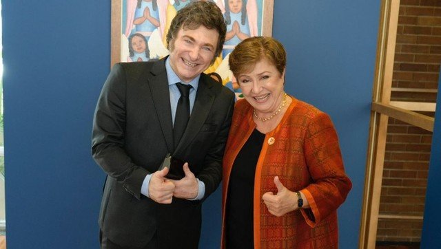 Kristalina Georgieva y Javier Milei reunidos