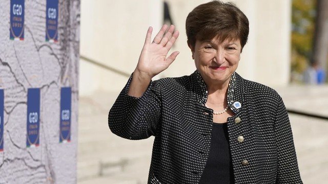 Kristalina Georgieva en conferencia de prensa