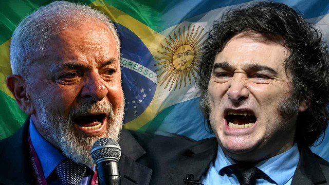 Bandera de Argentina y Brasil en reunión diplomática