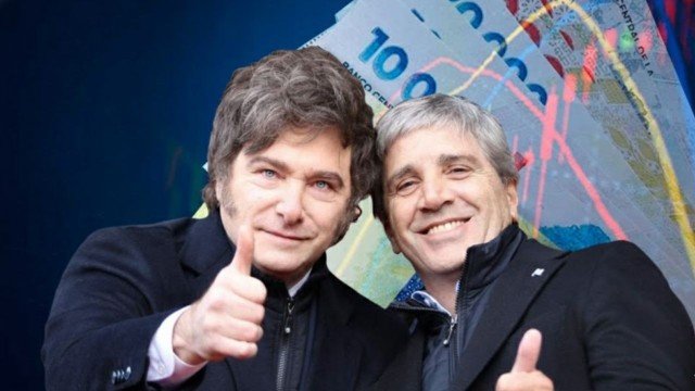 Luis Caputo y Santiago Bausili en una reunión de gabinete económico